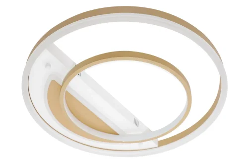Люстра потолочная с пультом LED LAMPS 81311 Natali Kovaltseva золотая на 1 лампу, основание белое золотое в стиле хай-тек с пультом кольца фото 6